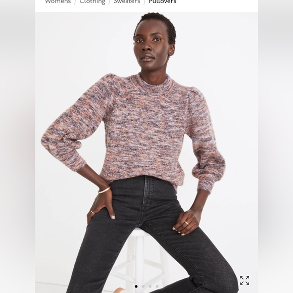 Madewell Sweater, Eaton Puff Sleeve, NWT, size L - Picture 4 of 7